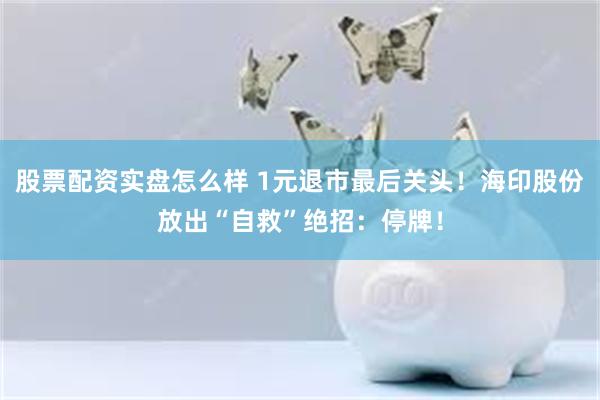 股票配资实盘怎么样 1元退市最后关头！海印股份放出“自救”绝招：停牌！